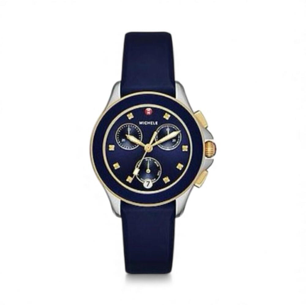 Michele Cape Swiss Chronograph Navy Blue Dial Watch